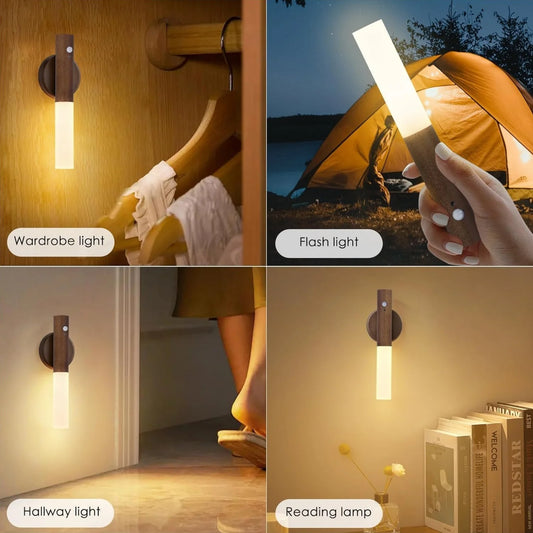 Motion Sensor LED Night Light - Rechargeable Wall Lamp
