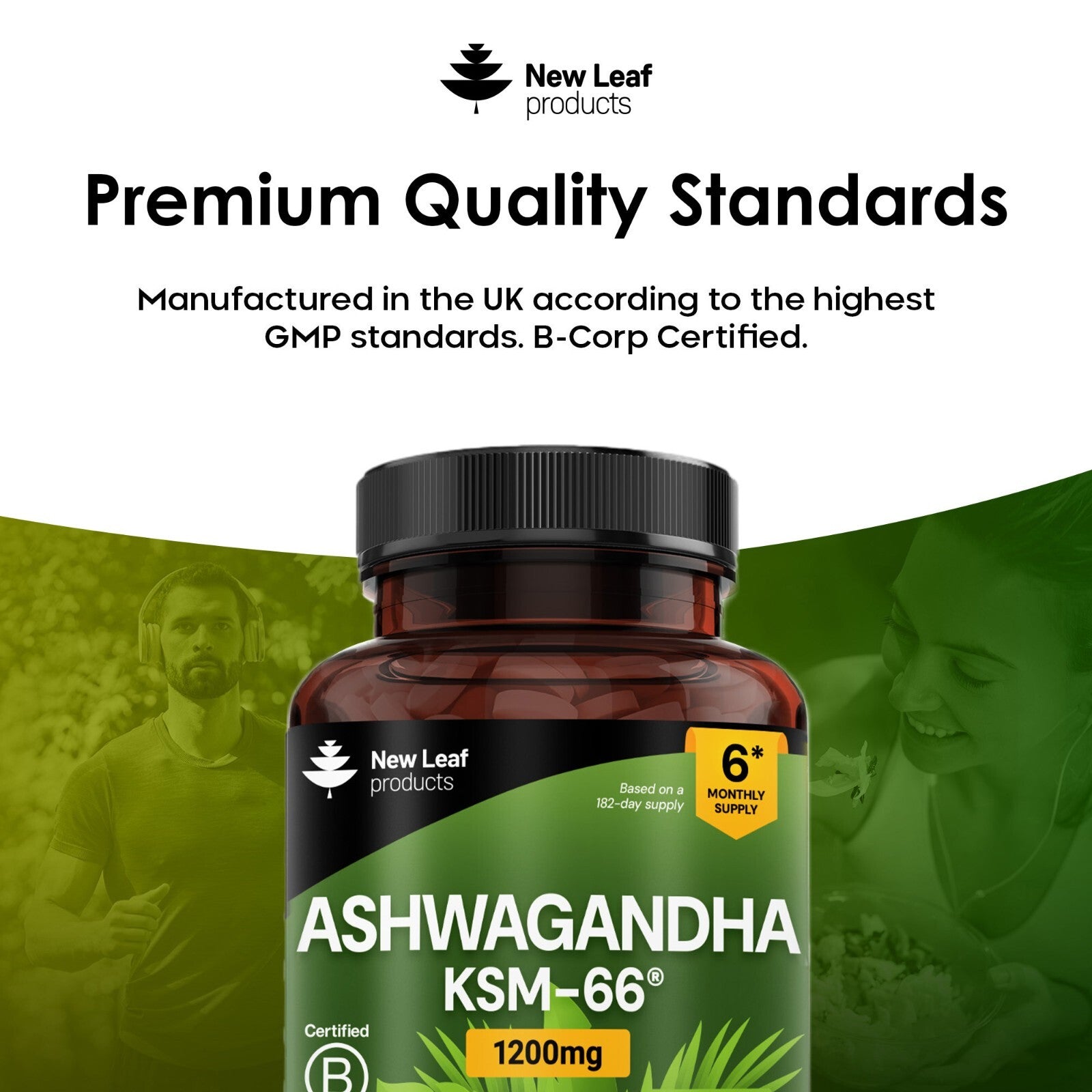 Ashwagandha KSM-66 1200Mg - 365 Vegan Root Extract High Strength Tablets